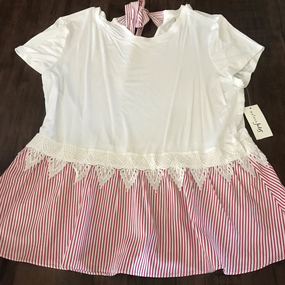 NWT Peplum bow top
